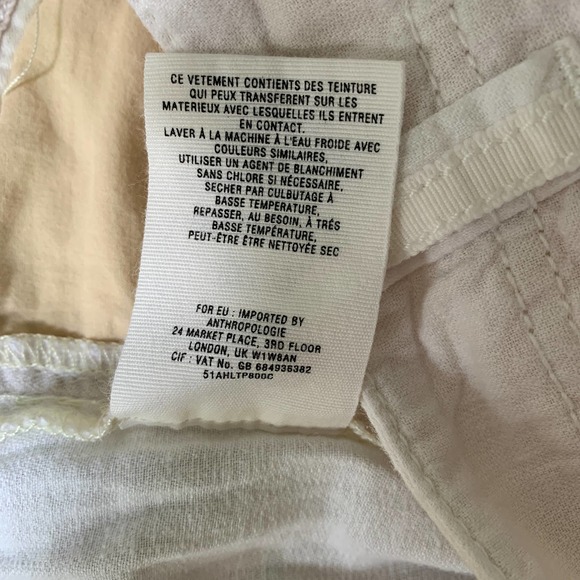 Pilcro Linen Wide Leg Pant White Size 4 - Picture 8 of 11